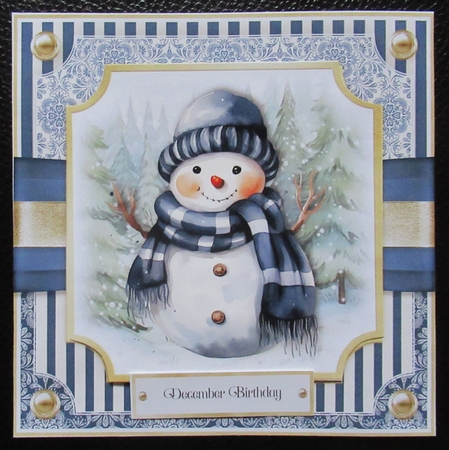 Blue Scarf Snowman by Davina Rundle