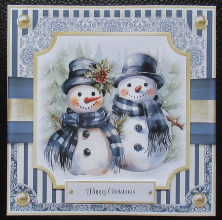 Blue Scarf Snowman by Davina Rundle