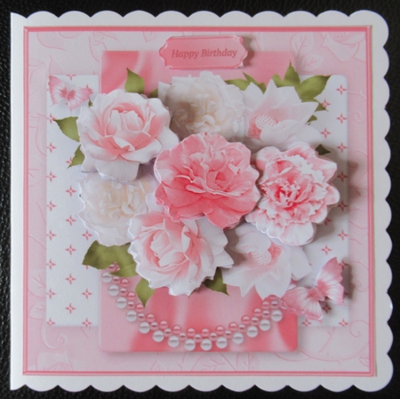 Pink Posy - Decoupage Card Mini Kit by Davina Rundle