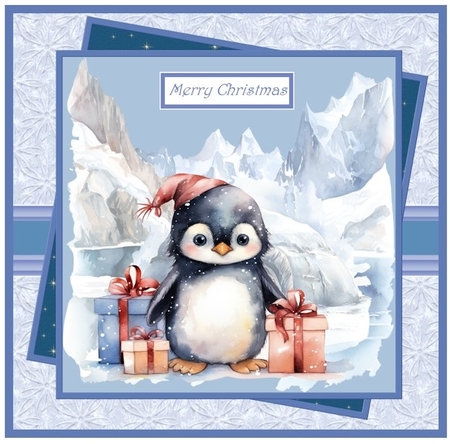 Baby penguin 7x7 , sentiment tiles, decoupage, insert and gift cards by Davina Rundle