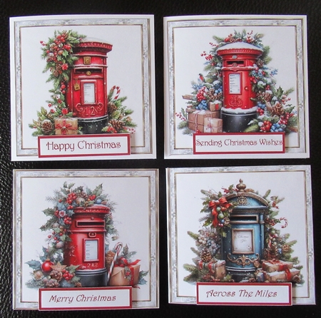 Christmas postbox 4x4 toppers by Davina Rundle