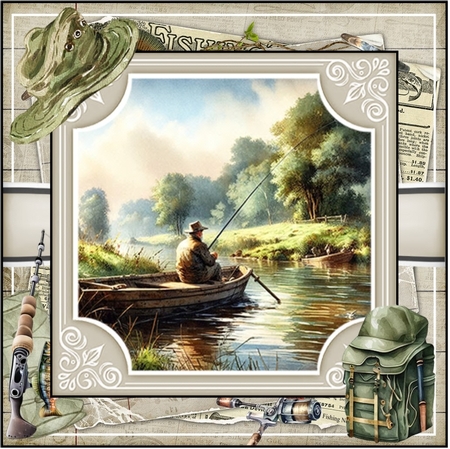 A Day Fishing Mini Page Kit  by Davina Rundle