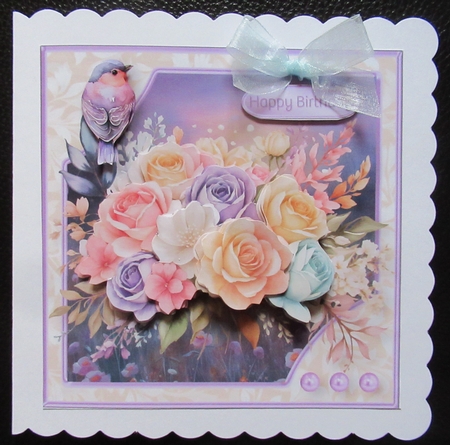 Pastel Bouquet - Decoupage Card Mini Kit by Davina Rundle