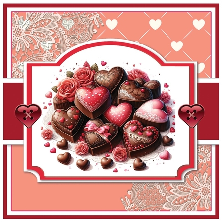 Valentine Chocolate Love Card Toppers Set by Davina Rundle