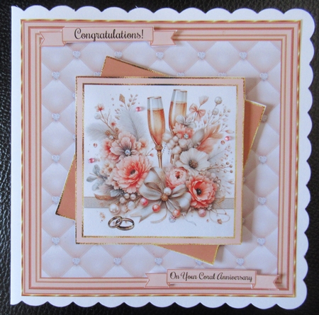 Coral Anniversary Card Mini Kit by Davina Rundle
