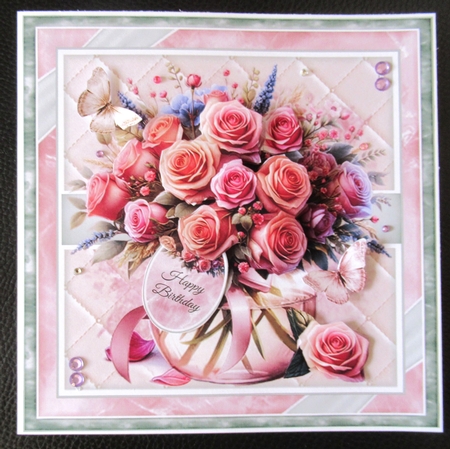 Vase Of Roses Mini Page Kit by Davina Rundle