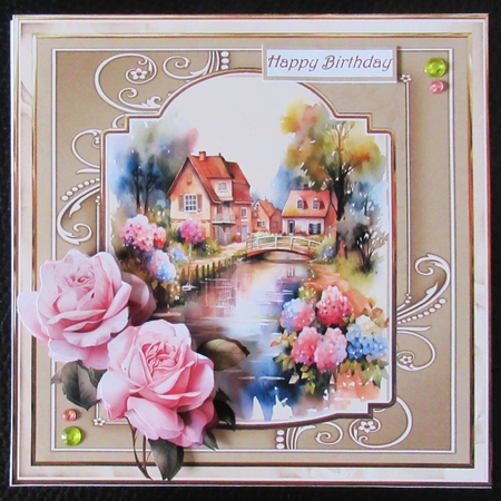 Over the bridge 7x7 card by Davina Rundle