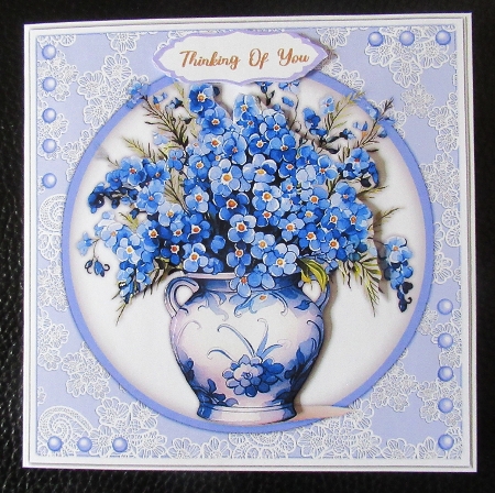 8x8 Mini Kit, Beautiful Vase Of Forget-Me- Nots by Davina Rundle
