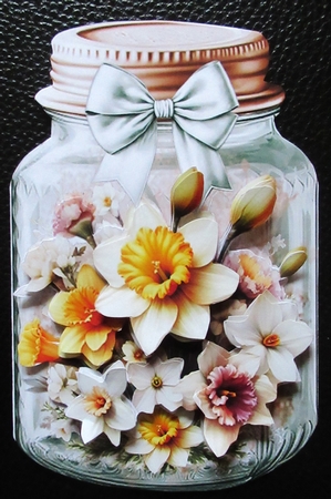 Spring Daffodils Mason Jar Shaped Mini Page Kit by Davina Rundle