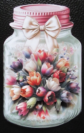 Spring Tulips Mason Jar Shaped Mini Page Kit by Davina Rundle