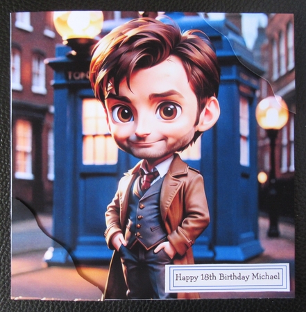 David Tennant Dr Who (2) 7x7 Card Kit. Matching Box, Gift Bauble,Tag by Davina Rundle