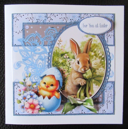 Easter Wishes 1: Easter Bunnies 7 x 7 Card Mini-Kit, 7 Sheets by Davina Rundle