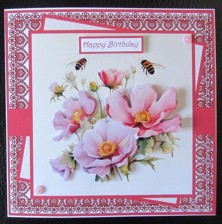 Wild roses 7x7 and decoupage by Davina Rundle