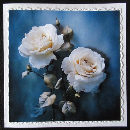 Smell the Roses in Blue Mix 1 by Davina Rundle