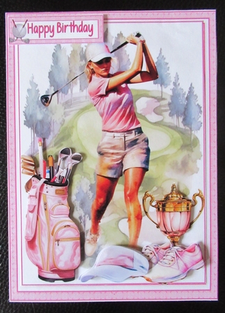 5x7 Golfing mum birthday/mothers day choice of four mini kit by Davina Rundle