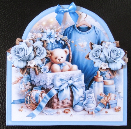 Shaped card new baby Boy Mini Kit by Davina Rundle