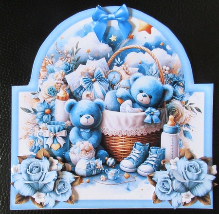 Shaped card  Cute new baby Boy Mini Kit by Davina Rundle