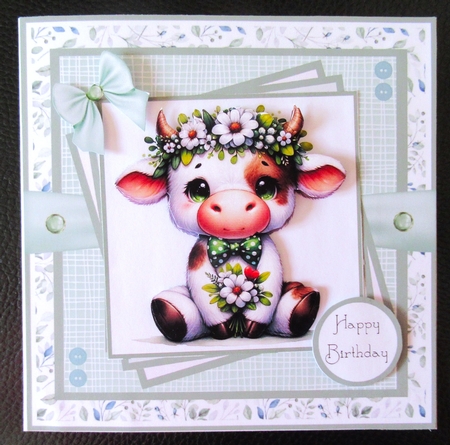 Pretty Floral Cow by Davina Rundle
