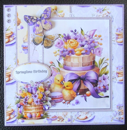 Spring Celebrations 4: Easter Cake & Chicks 7 x 7 Card Mini-Kit, 7 Sheets by Davina Rundle