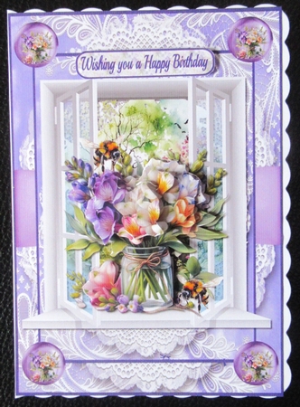 Freesias in the window A5 by Davina Rundle