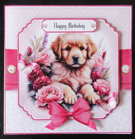 Puppies in Flowers Bumper Set No.1 by Davina Rundle
