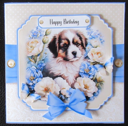 Puppies in Flowers Bumper Set No.2 by Davina Rundle