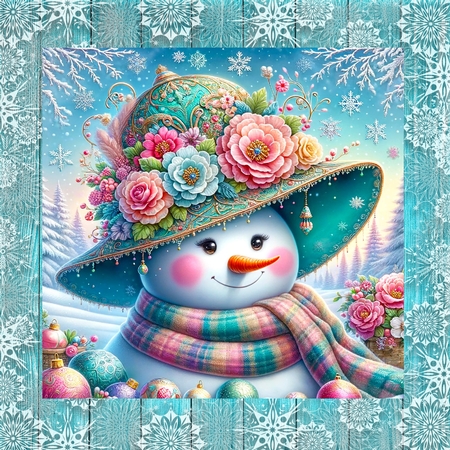 Vintage snowman CARD FRONTS by Davina Rundle