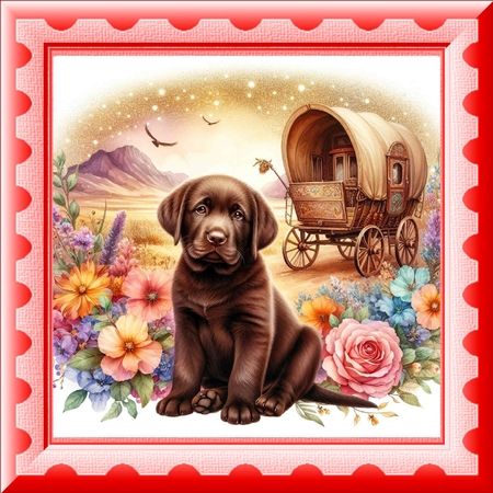 Wildflower Wagon Pups 9 by Davina Rundle