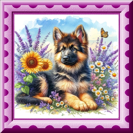 Many Flowers Pups 5 by Davina Rundle
