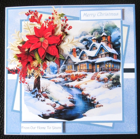 Christmas flowers 7x7, decoupage, insert, toppers by Davina Rundle