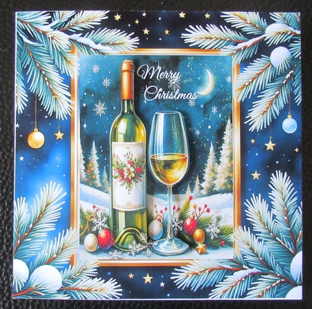 Winter white wine CARD FRONTS by Davina Rundle