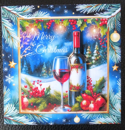 Winter red wine CARD FRONTS by Davina Rundle