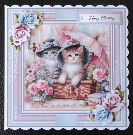 Cute Shabby Chic Kittens Mini Page Kit by Davina Rundle