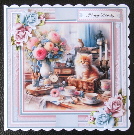 Cute Shabby Chic Kittens Mini Page Kit by Davina Rundle