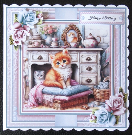 Cute Shabby Chic Kittens 02 Mini Page Kit by Davina Rundle
