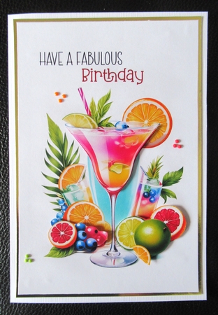 Birthday Cocktails A4 by Davina Rundle