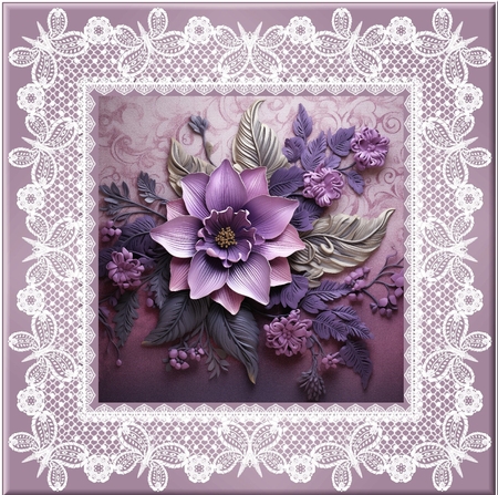 Elegant Wallflowers in Mauve Mix 2 by Davina Rundle