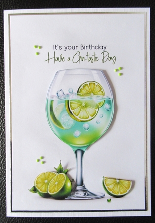 Gin with Limes Birthday  A4  by Davina Rundle