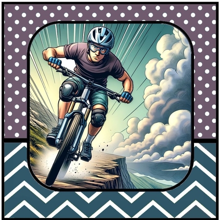 Every ride a=is a new adventure 7x7 by Davina Rundle