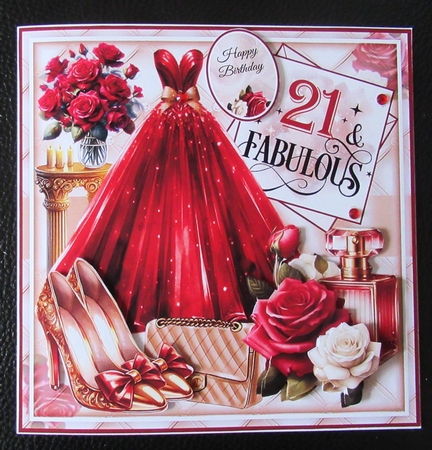 21 And Fabulous Card Front With Decoupage by Davina Rundle