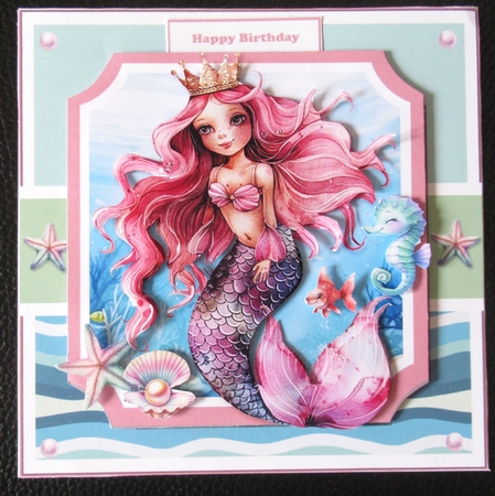 Lovely Little Mermaids Card & Toppers Set by Davina Rundle
