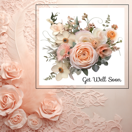 Essential Florals in Peach and Cream - Mix 1 by Davina Rundle