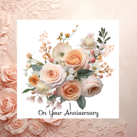 Essential Florals in Peach and Cream - Mix 1 by Davina Rundle