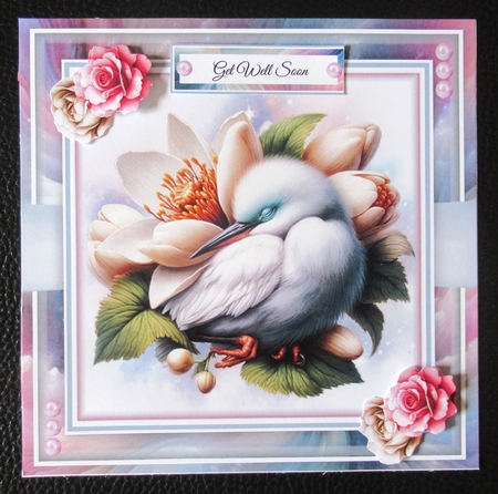 Cute Sleeping Floral Birds Mini Page Kit by Davina Rundle