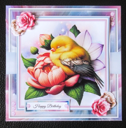 Cute Sleeping Floral Birds Mini Page Kit by Davina Rundle