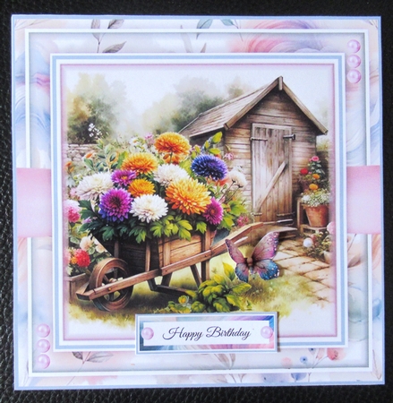 Floral Wheelbarrow Mini Page Kit by Davina Rundle