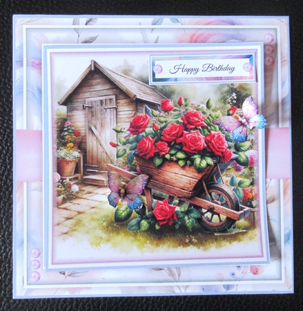 Floral Wheelbarrow Mini Page Kit by Davina Rundle