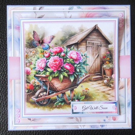 Floral Wheelbarrow Mini Page Kit by Davina Rundle