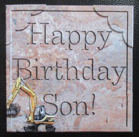 8 x 8 Birthday Son Set in Stone Scalloped Corner Topper by Davina Rundle