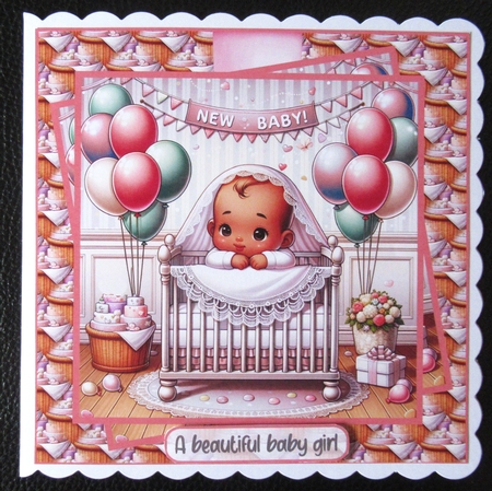 New baby girl 8x8 by Davina Rundle